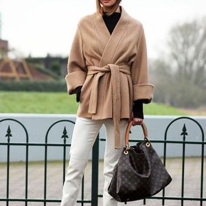ZARA RARE STUDIO CAMEL KIMONO WOOL JACKET COAT